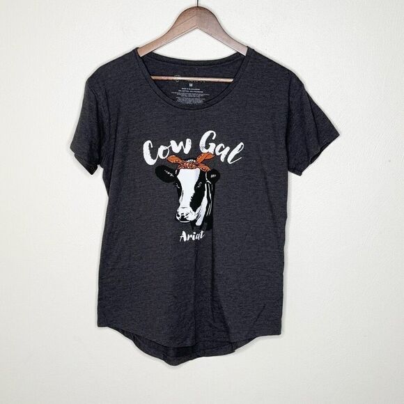 Ariat “Cow Girl” Screen Print Short Sleeved Tee Shirt - Women’s US M - Picture 1 of 5
